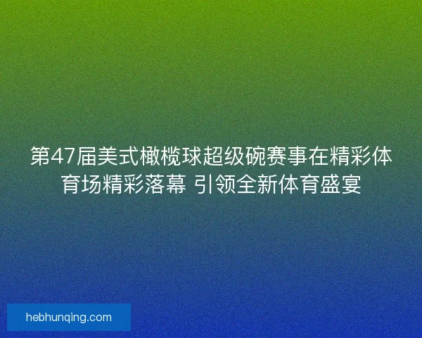 第47届美式橄榄球超级碗赛事在精彩体育场精彩落幕 引领全新体育盛宴